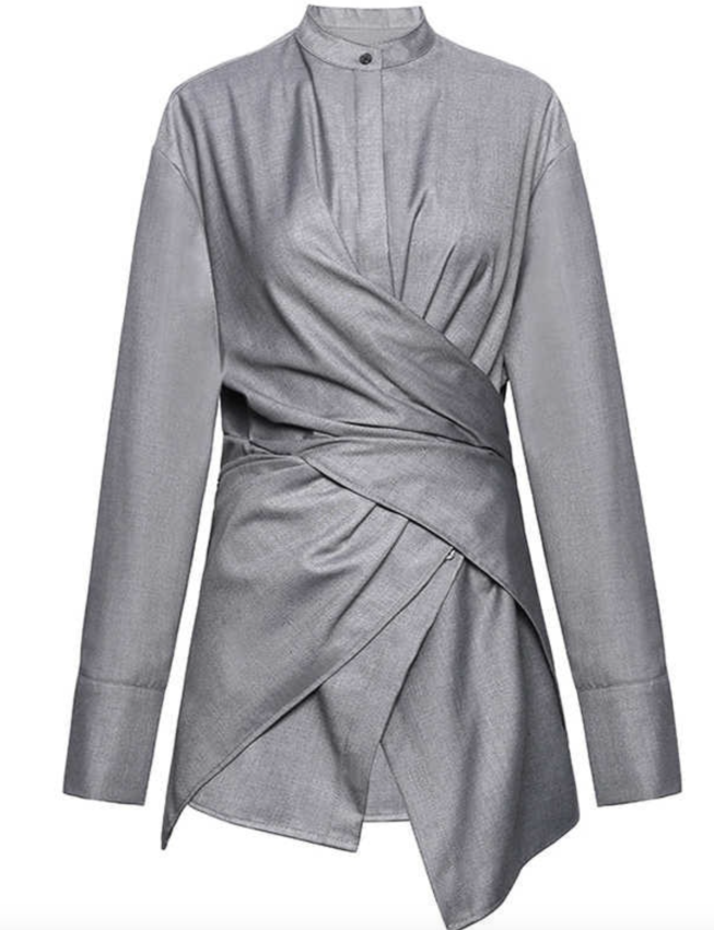 JISOO KOREAN TOP Gray
