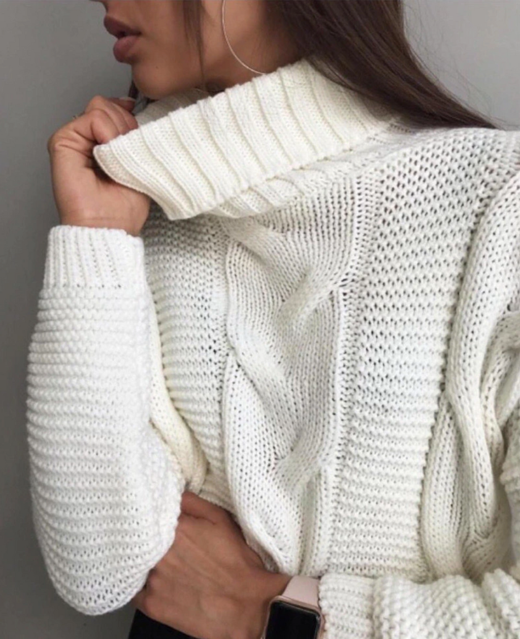 MALIKA KNIT SWEATER One Size White Sweater