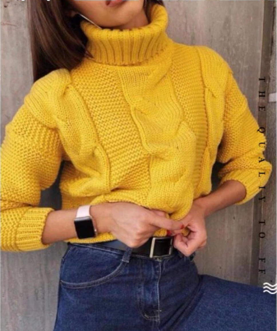MALIKA KNIT SWEATER One Size Yellow Sweater