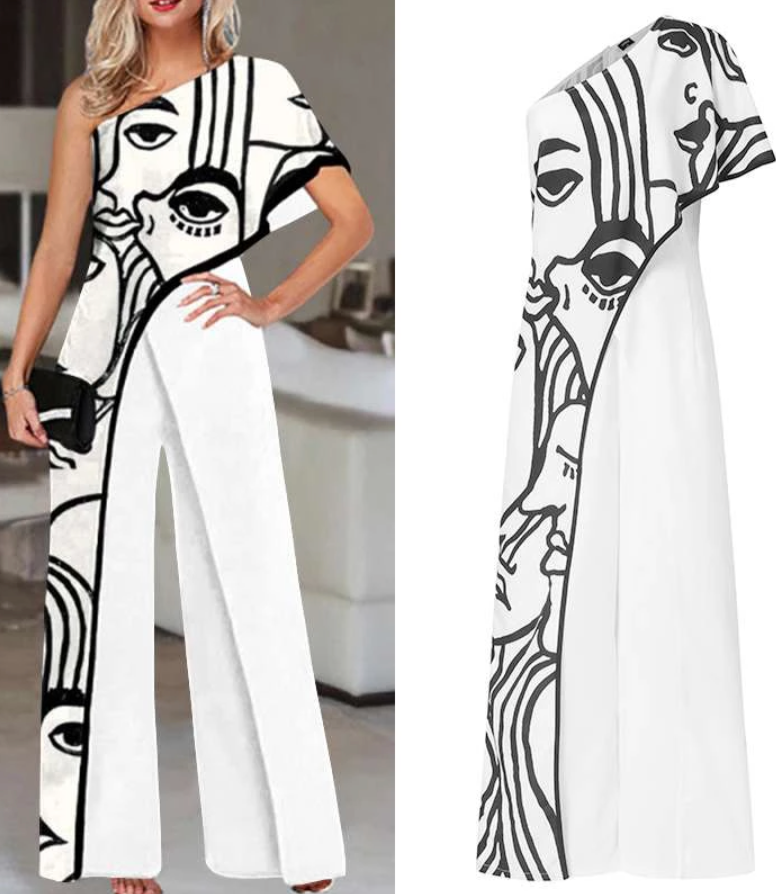 MIRANDA FACE JUMPSUIT White Abstract