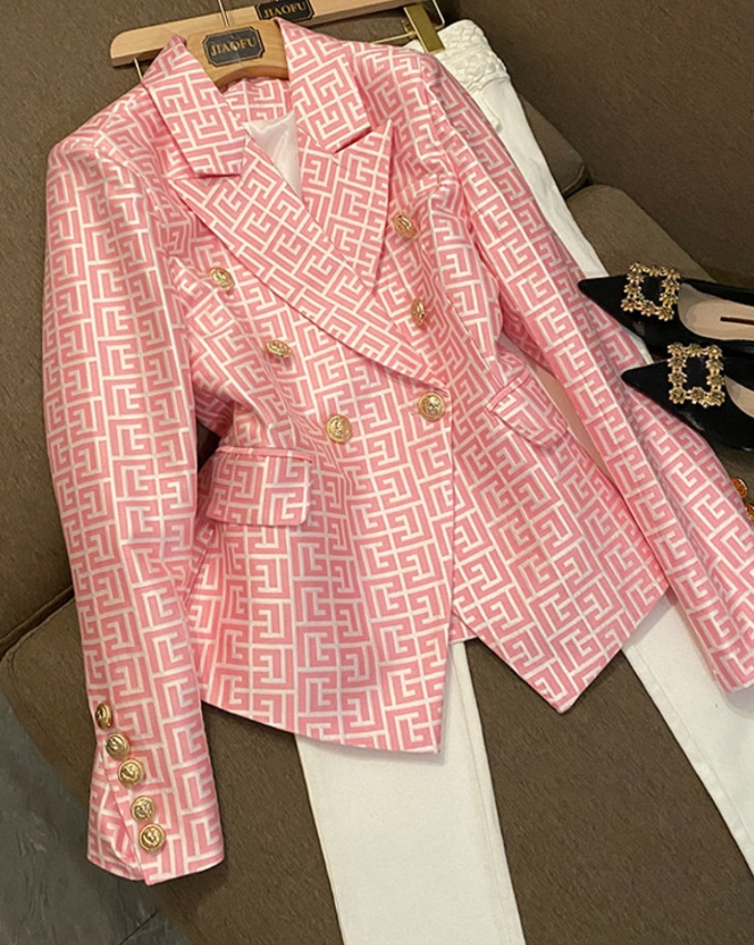 TAIRA DOUBLE-BREASTED BLAZER Pink