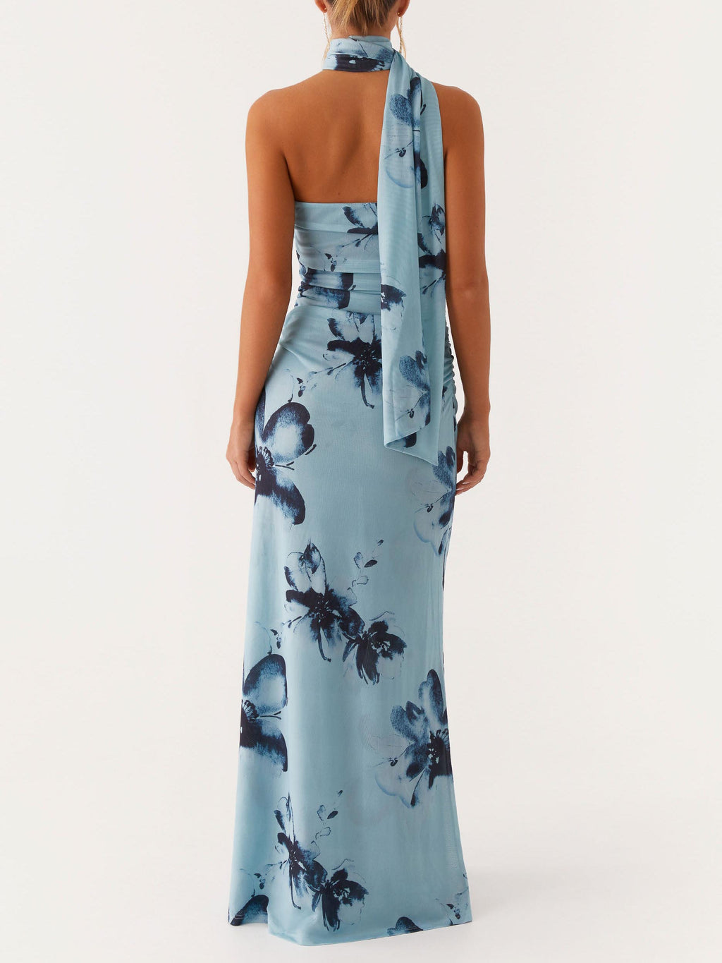 Elegant Floral Print Off-the-shoulder Maxi Dress