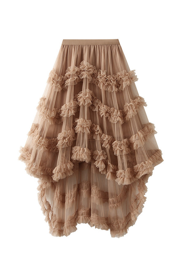 Candy color elastic waist mesh skirt 6 one size