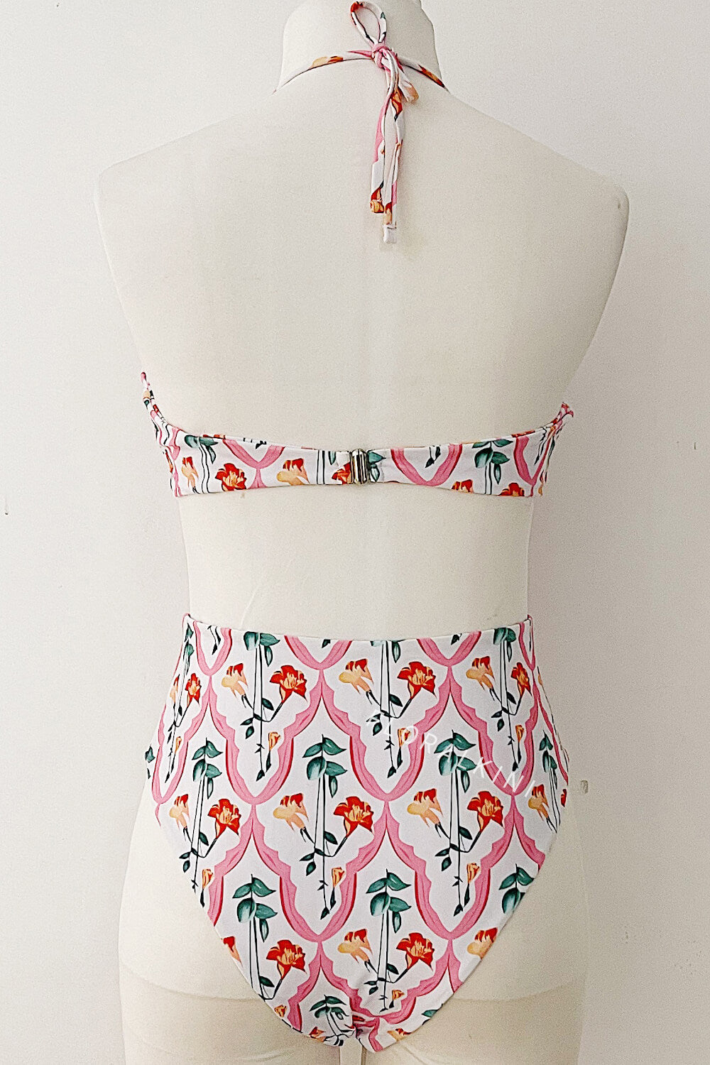 Mejorana Printed Cutouts Halter One Piece Swimsuit