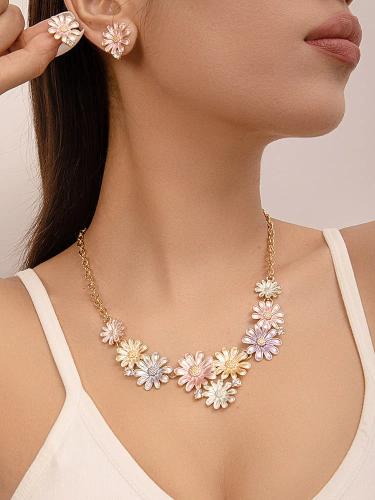 SOHI Women Multicolour Pastel Flora Jewellery Set Daisy one size