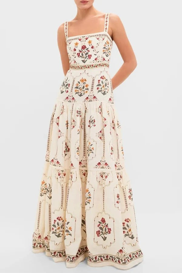 Positano Vintage Floral Cami Maxi Dress
