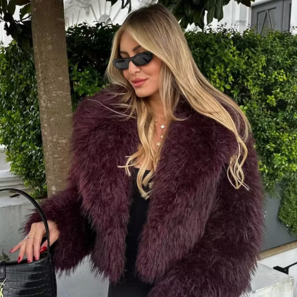 The Bordeaux Faux Fur Cropped Jacket