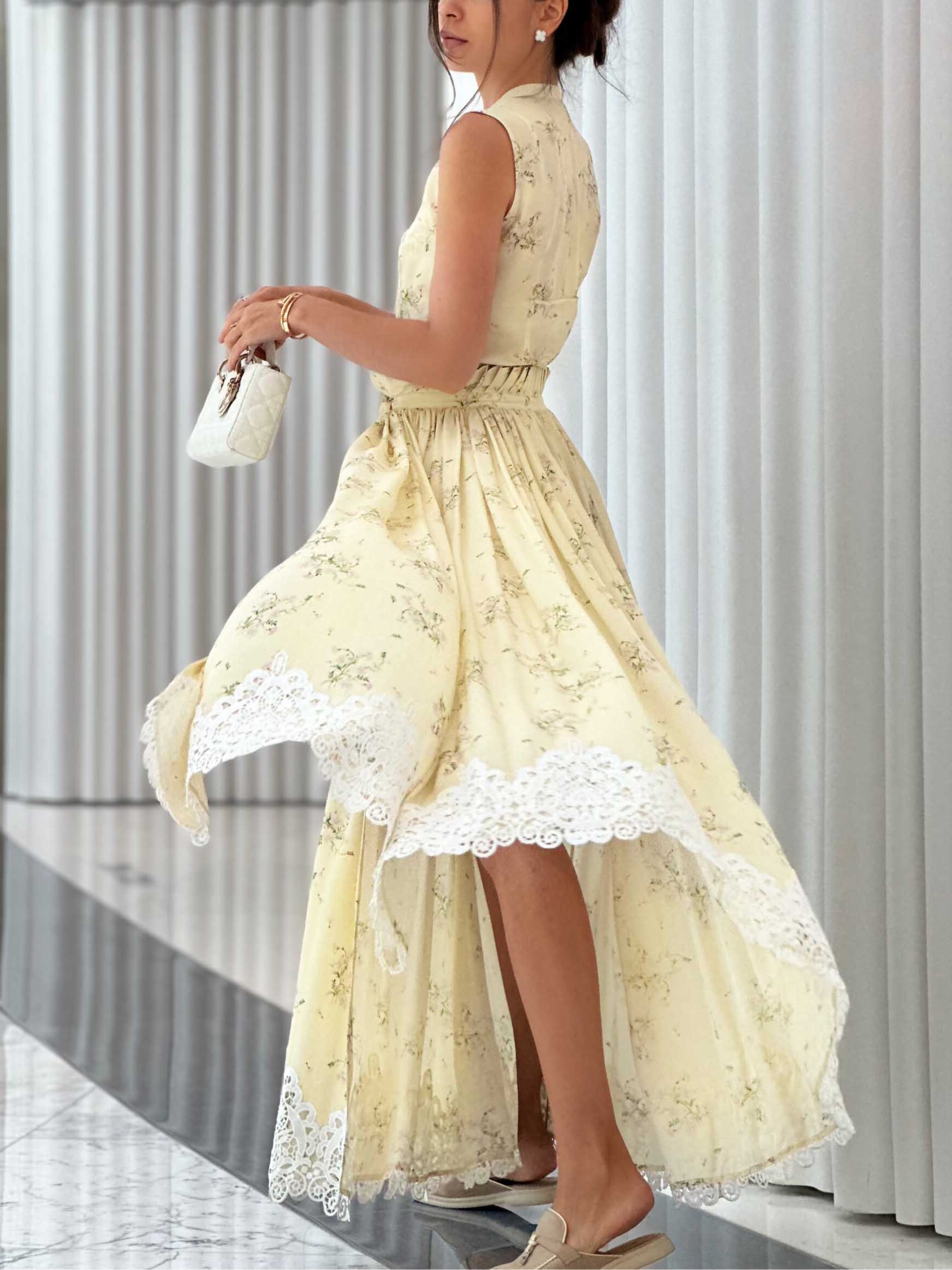 Retro-Shorts mit Blumenspitze und hoher Taille