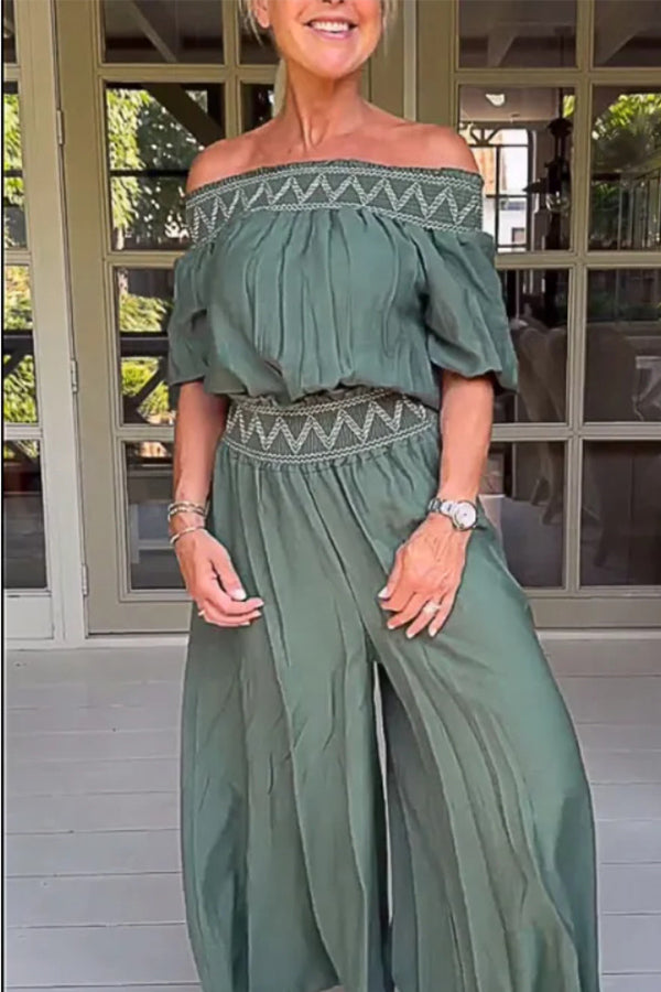 Bayside Beauty One Shoulder Slit Relaxed Midi Dress Green