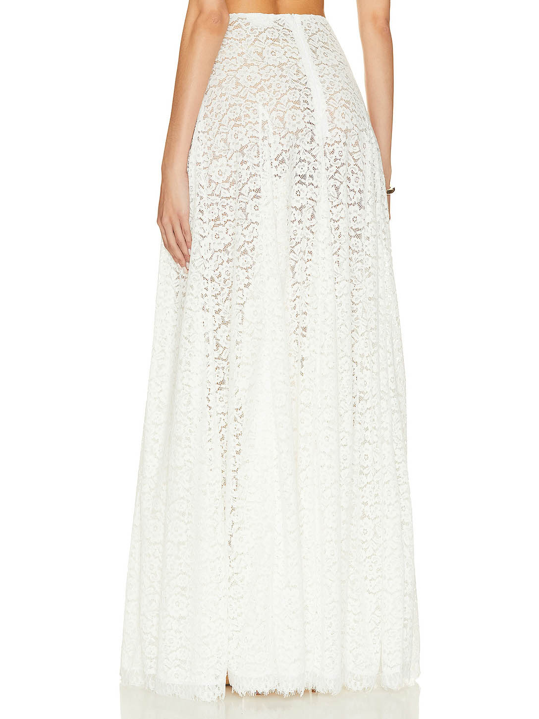 Elegant Hollow Lace Wide Swing Skirt