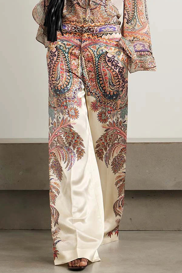 Feeling Dreamy Paisley Print High Rise Pocket Wide Leg Pants