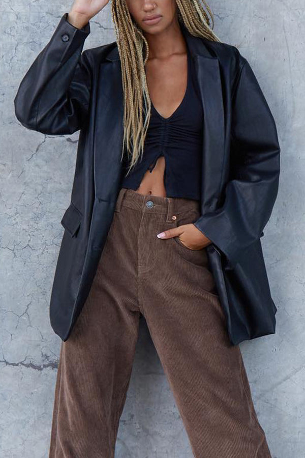 casual warm blazer Black