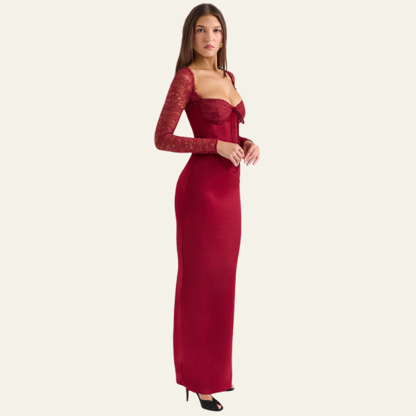 The Verona Structured Lace Maxi Dress