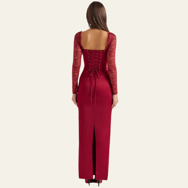 The Verona Structured Lace Maxi Dress