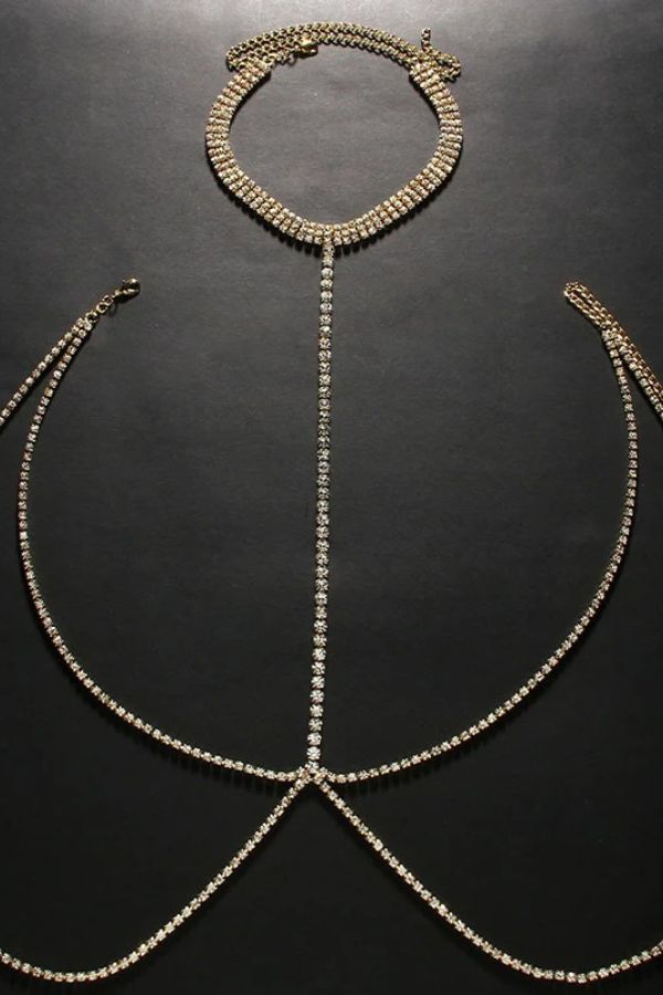 Fashion Rhinestone Sexy Halter Neck Body Chain