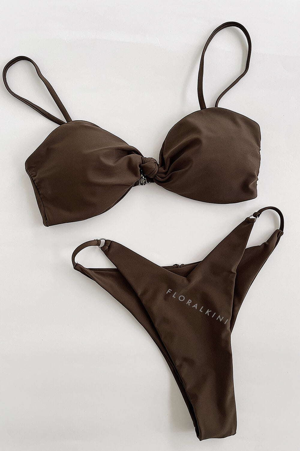 Knot Front Strappy Bikini Set