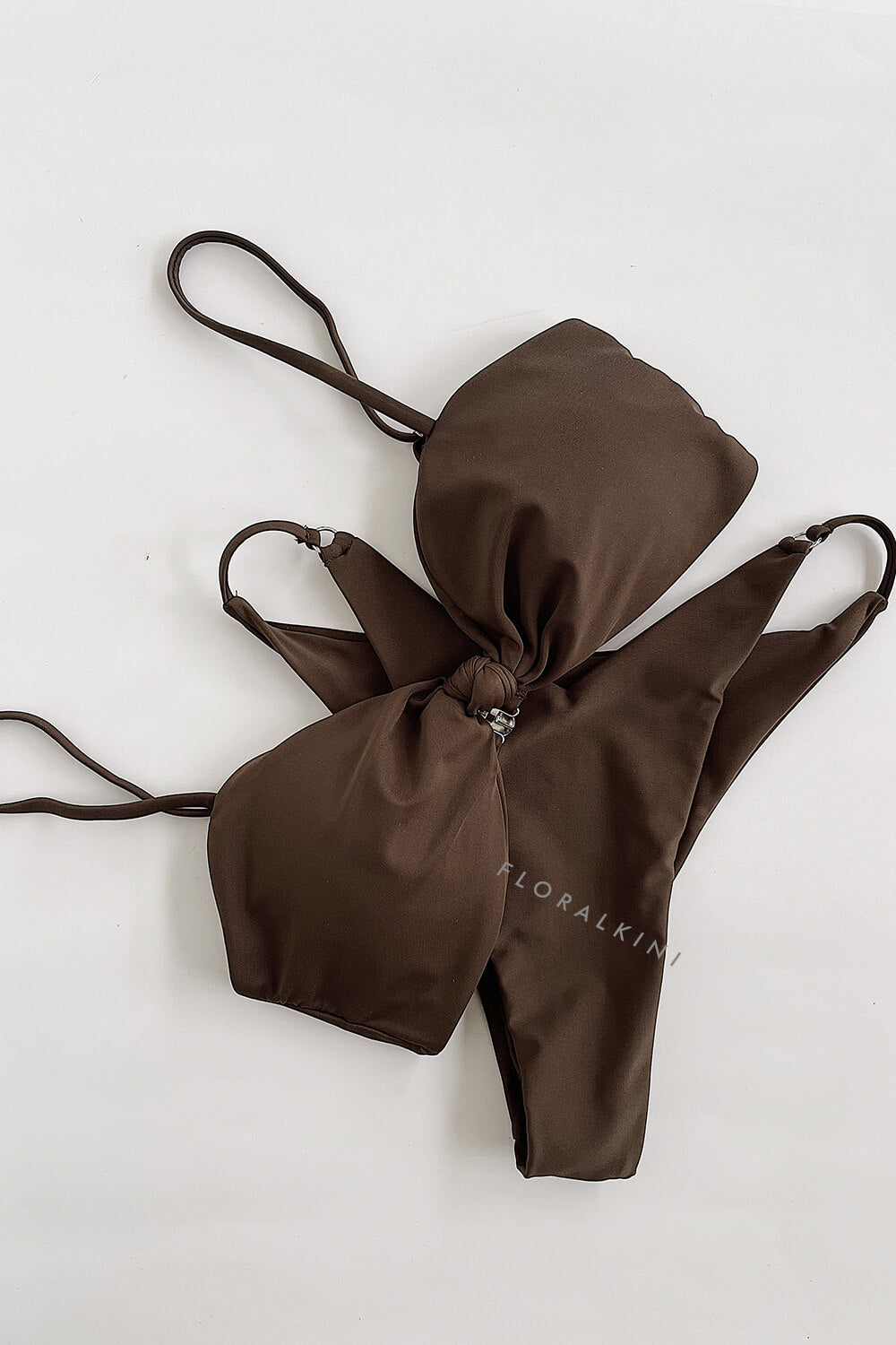 Knot Front Strappy Bikini Set