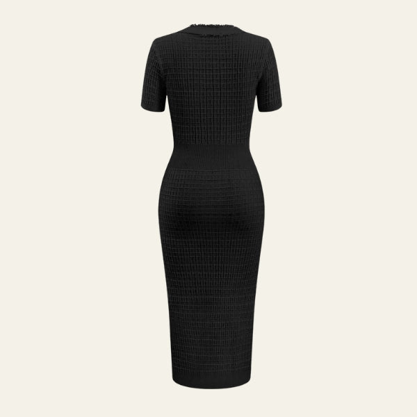 The Monaco Textured Button-Front Maxi Dress