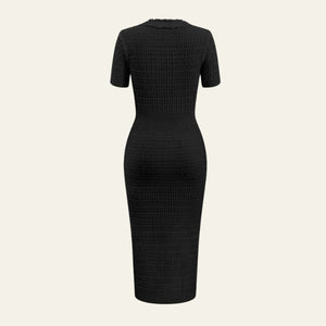 The Monaco Textured Button-Front Maxi Dress