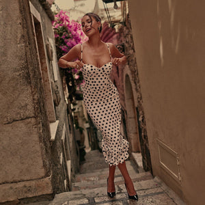 The Amalfi Polka-Dot Midi Dress