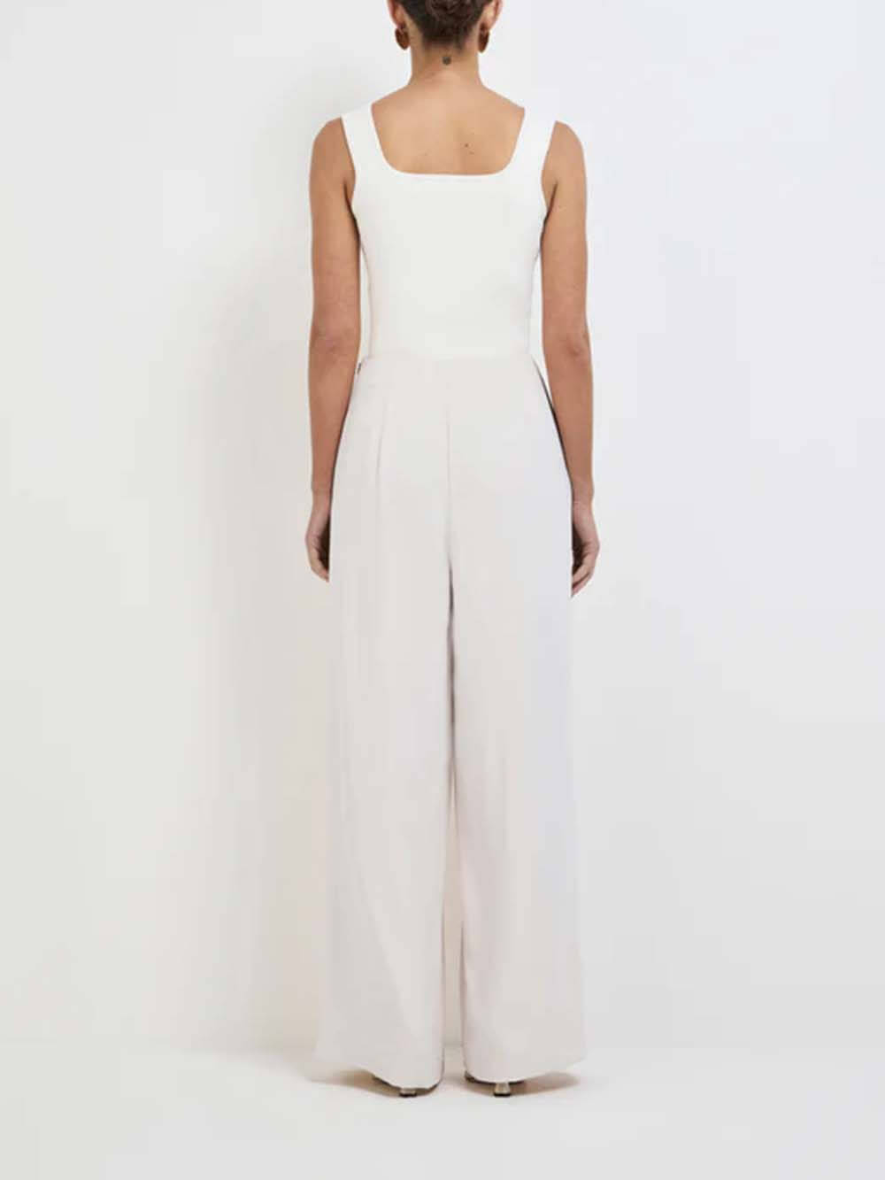 Classic High-Waist Pleated Pockets Wide-Leg Pants