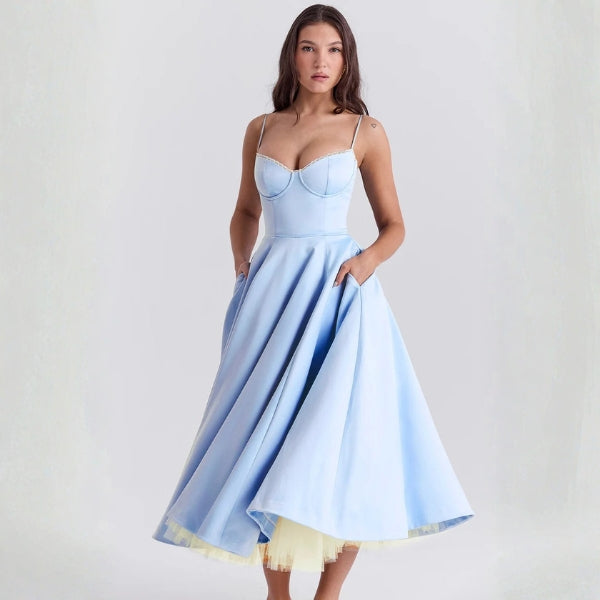 The Vienna Structured Corset Midi Dress