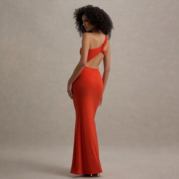 The Santorini Cut-Out One-Shoulder Gown