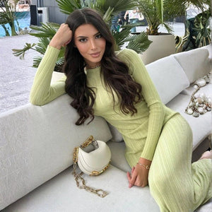 The Timeless Essence Knit Midi Dress Green