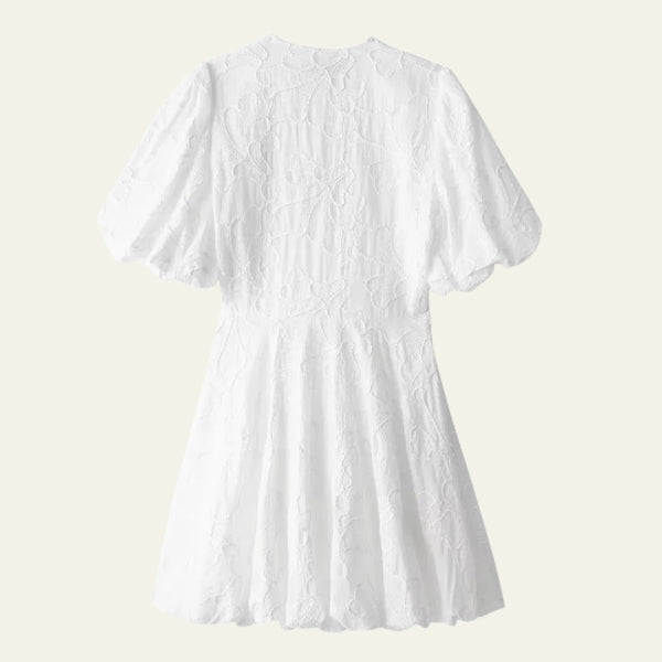 The Capri Textured Puff-Sleeve Mini Dress