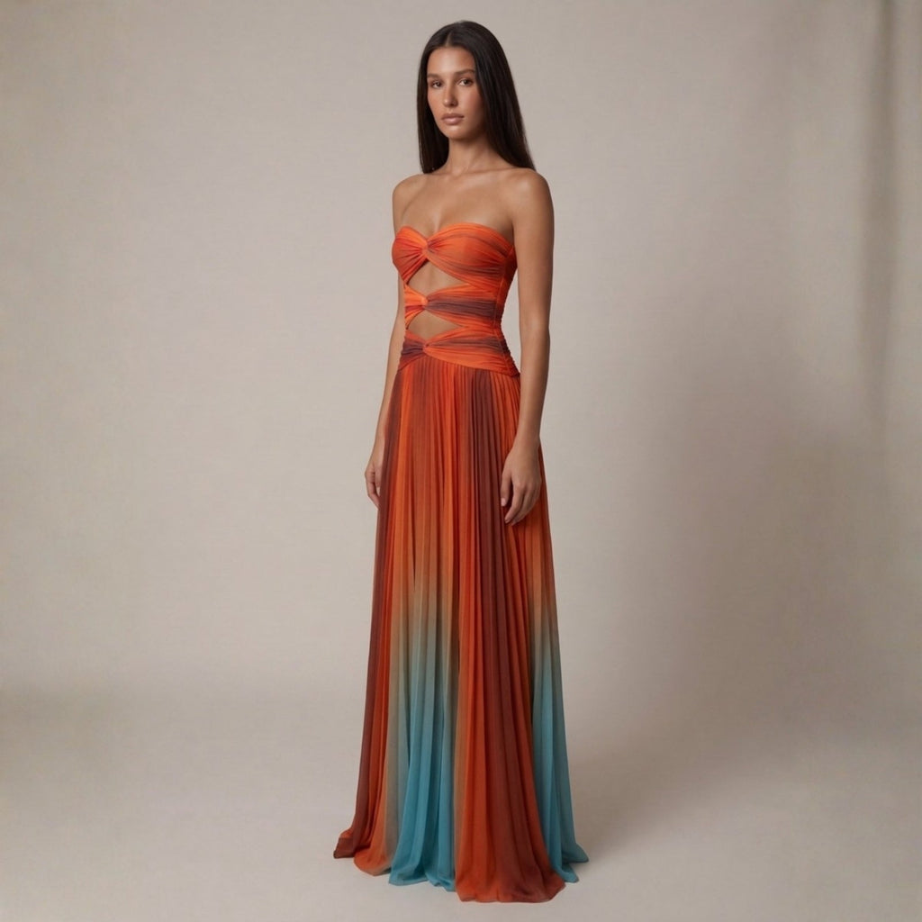 The Santorini Cut-Out Ombré Maxi Dress