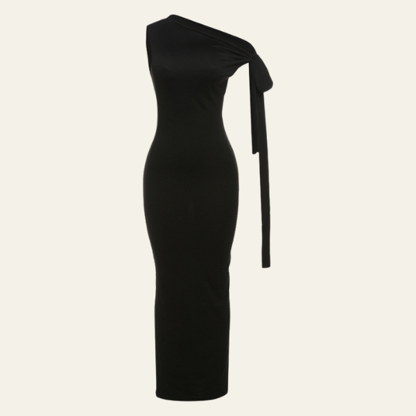 The Valencia Evening One-Shoulder Slim Dress
