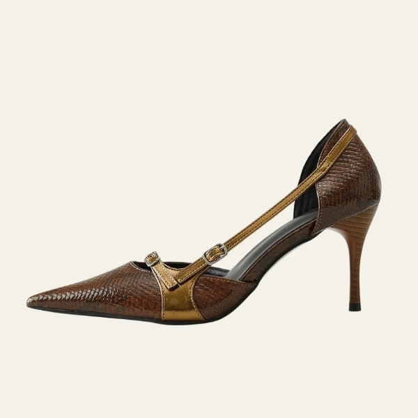 The Verona Buckled Strap Pointed Heels
