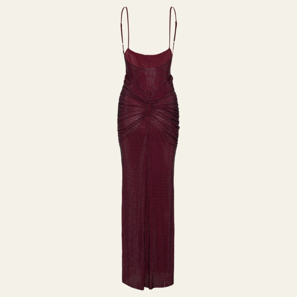 The Palermo Ruched-Sequin Maxi Dress