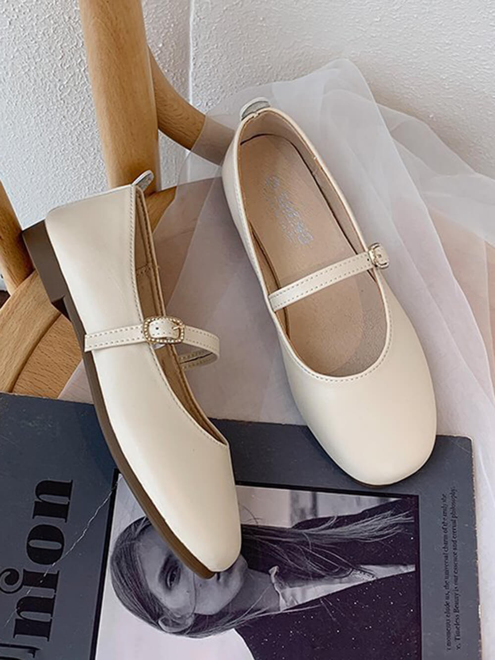 Chaussures décontractées à semelles plates et à bout peu profond pour le printemps et l'automne