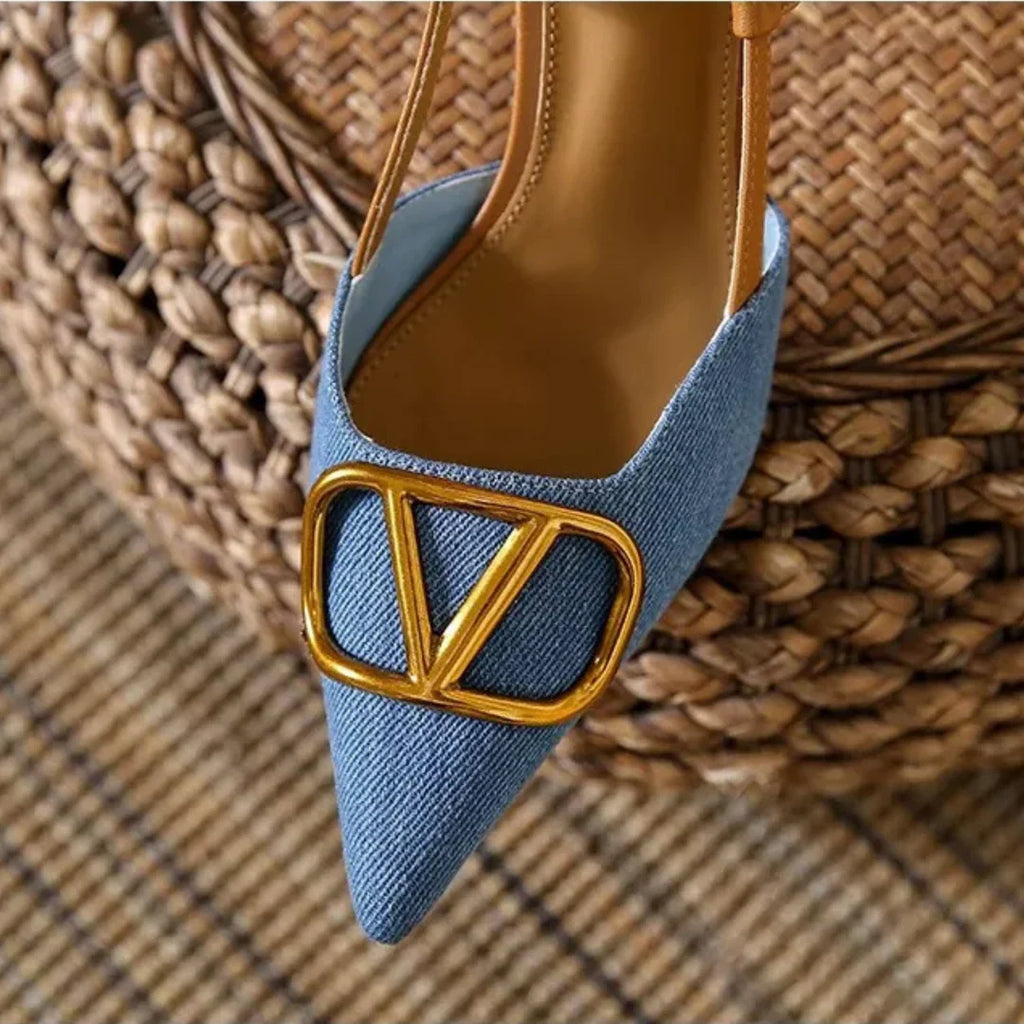 The Riviera Buckle Slingback Heels