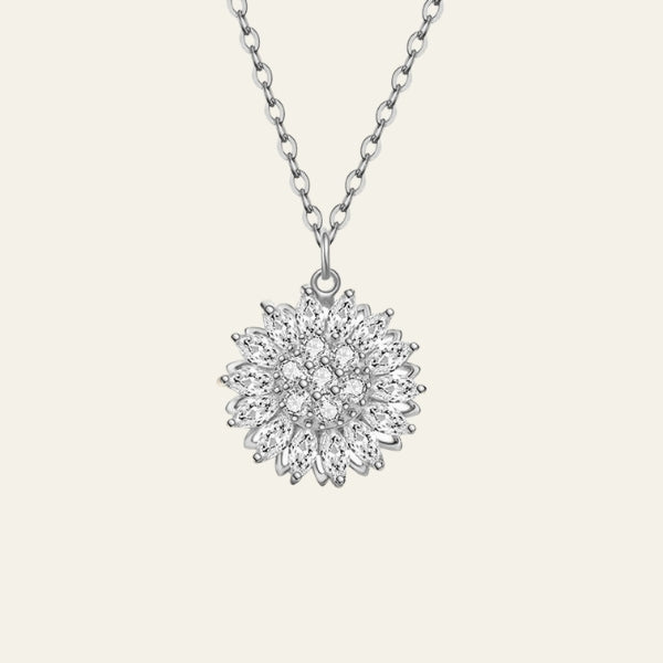 The Florence Floral Pavé Pendant Necklace