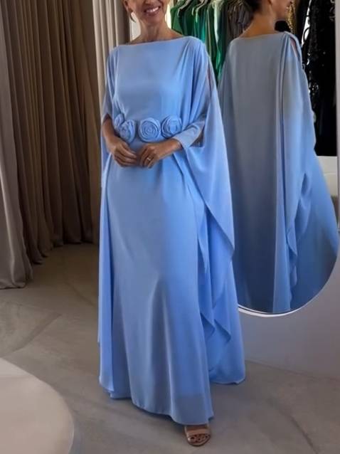 Maxikleid mit dreidimensionalen Blumen