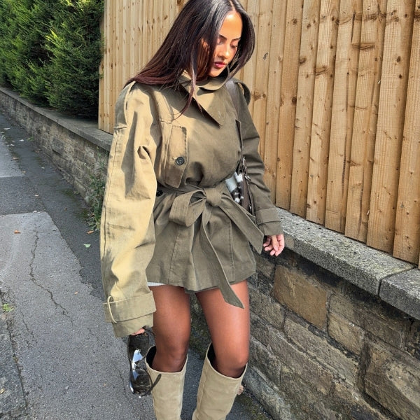 The Savoy Belted High-Neck Utility Jacket