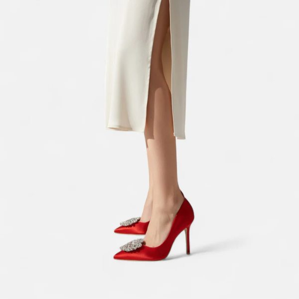 The Aurelia Crystal-Embellished Pointed-Toe Heels