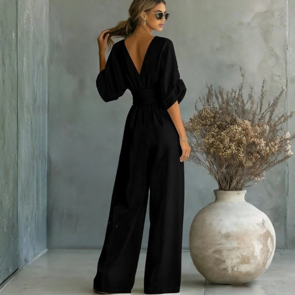 The Capri Wide-Leg Linen Jumpsuit