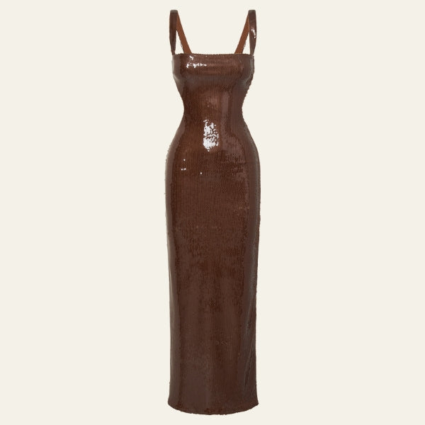 The Capri Cutout-Sequin Maxi Dress