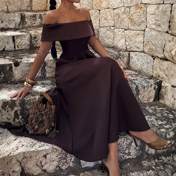 The Santorini Off-Shoulder Maxi Dress