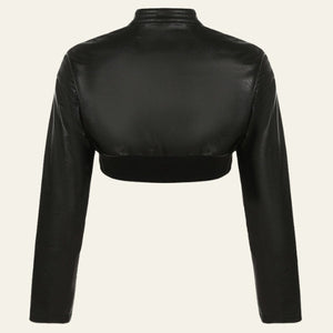 The Brooklyn Cropped Vegan Leather Moto Jacket