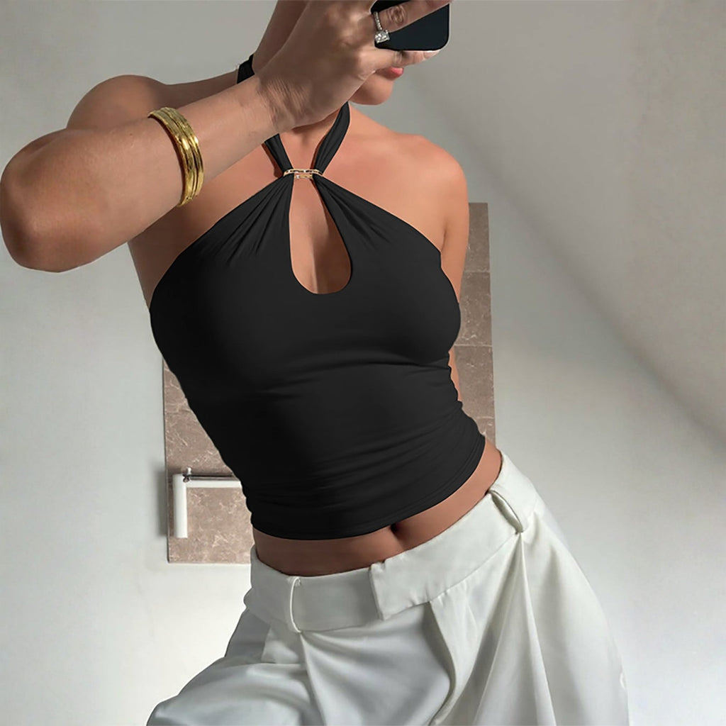 The Riviera Ribbed Halter Top