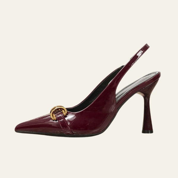 The Verona Chain-Detail Slingback Heels
