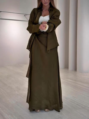 Chemise décontractée à col boutonné aux tons rétro