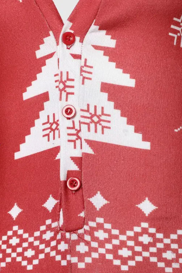 Christmas Print Feather Detail Long Sleeve Romper