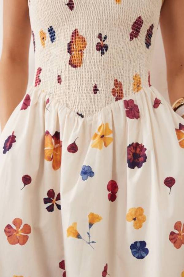 Abercrombie & Fitch dipped waist maxi dress in floral placement