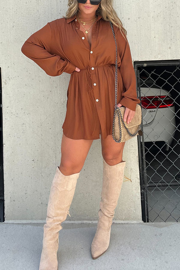 SATIN COVERED NIGHTS ROMPER DRESS COPPER BROWN