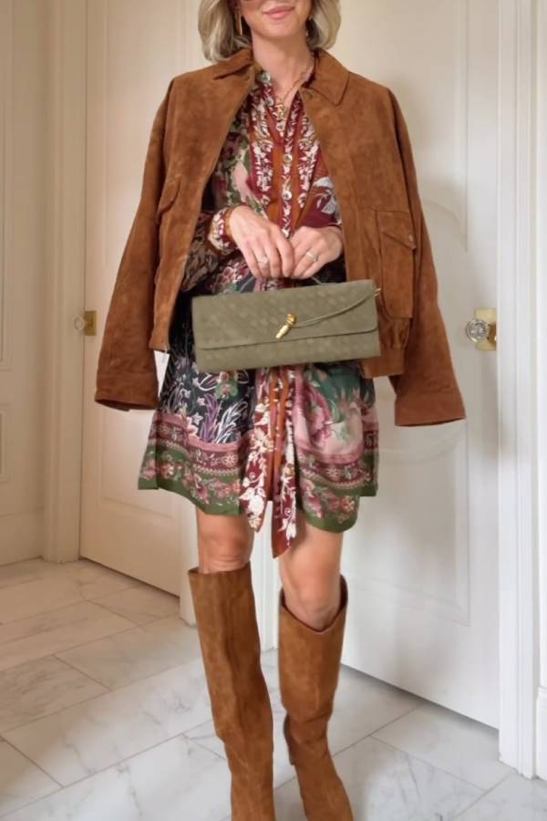 Retro-Trend Wildleder Textur Freizeitjacke